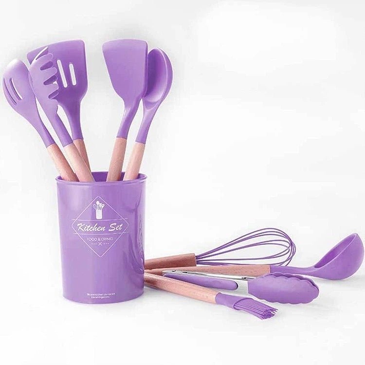 12 Piece Silicon Utensil Set - Round - Style Phase Home