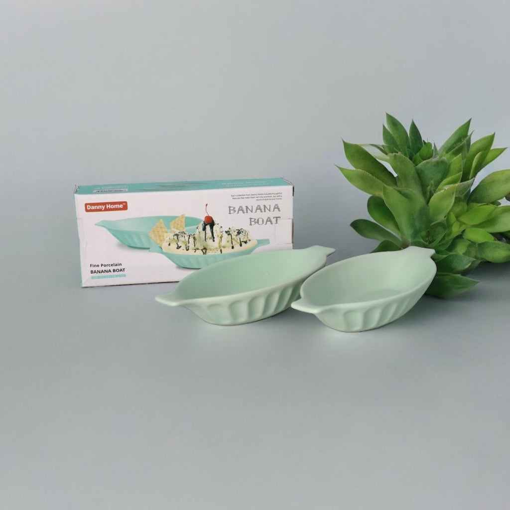 2PC Danny Home Fine Porcelain Banana Boat - Style Phase Home