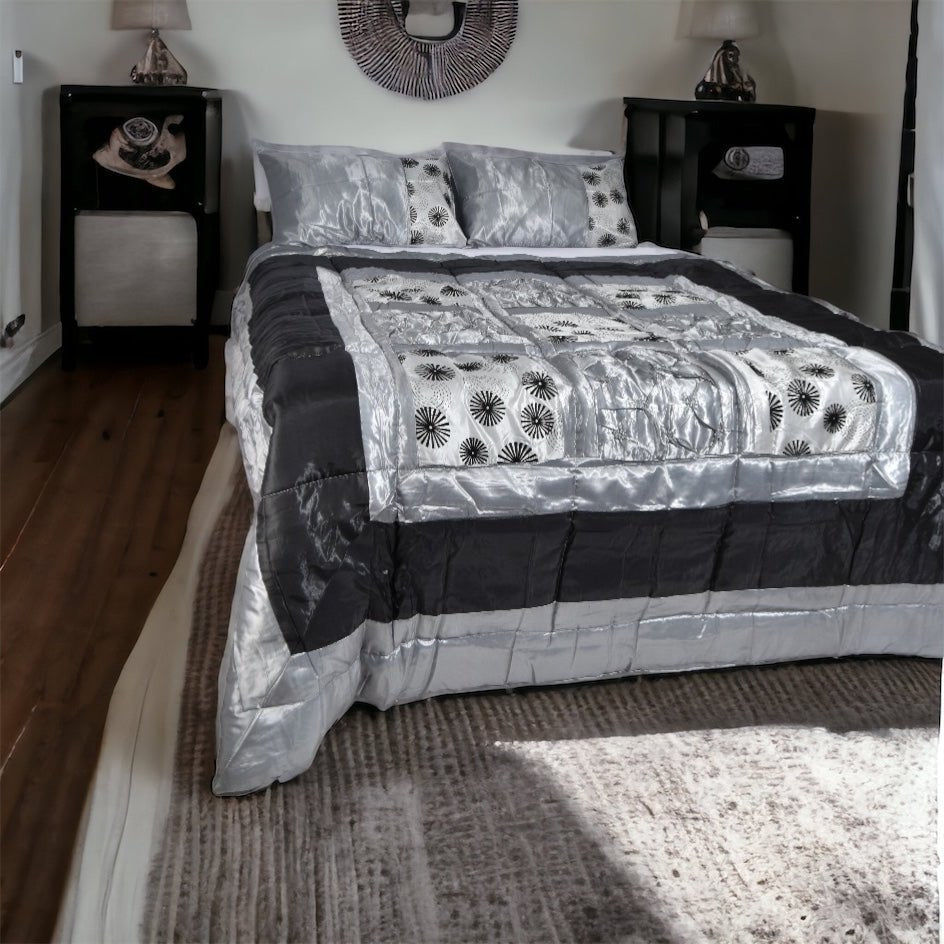 3PC Taffeta Quilted Bedspread Set Double Style Phase Home