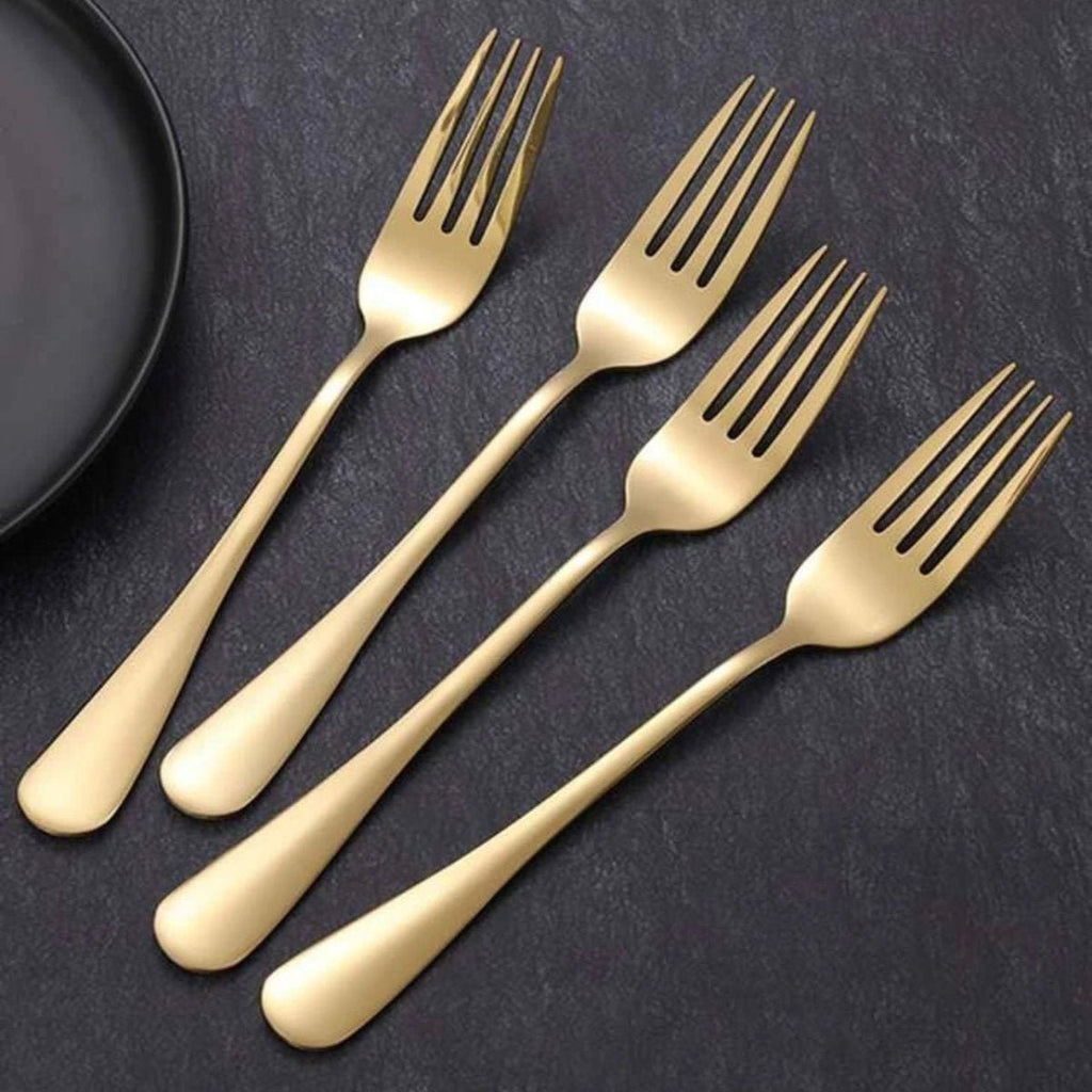 6PC Gold Dinner Fork Set - Style Phase Home