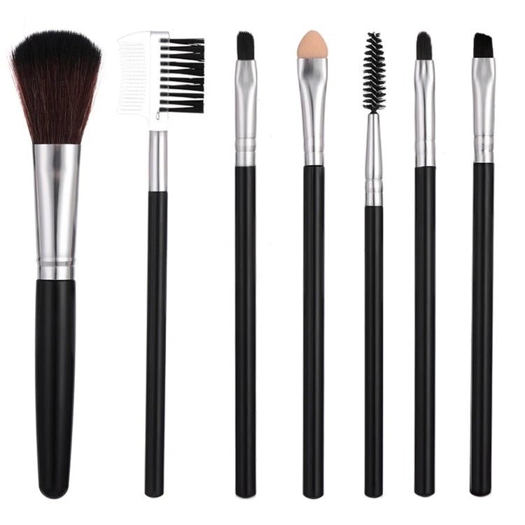 Cosmetic Brush Set Pack of 3 Styles Black Make Up Essential