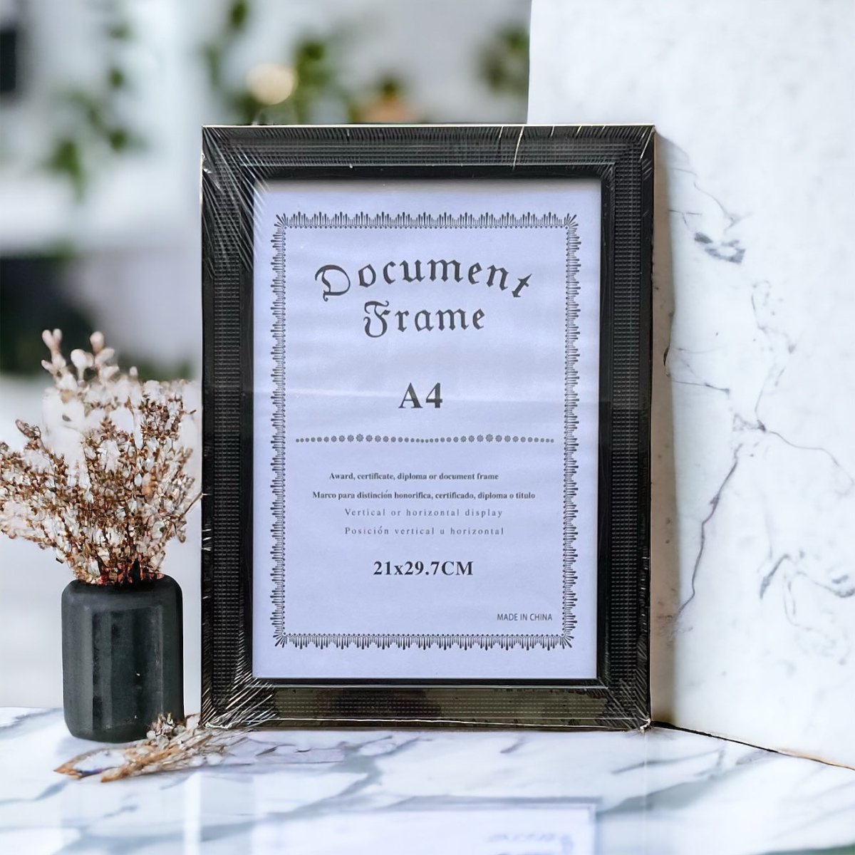 A4 Document Frame With Stand & Hook Placement – Home Phase