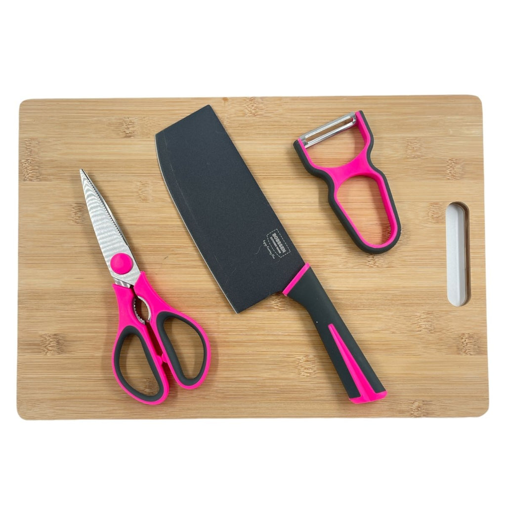 BOBSSEN 3 PC Pink Knife Set - Style Phase Home