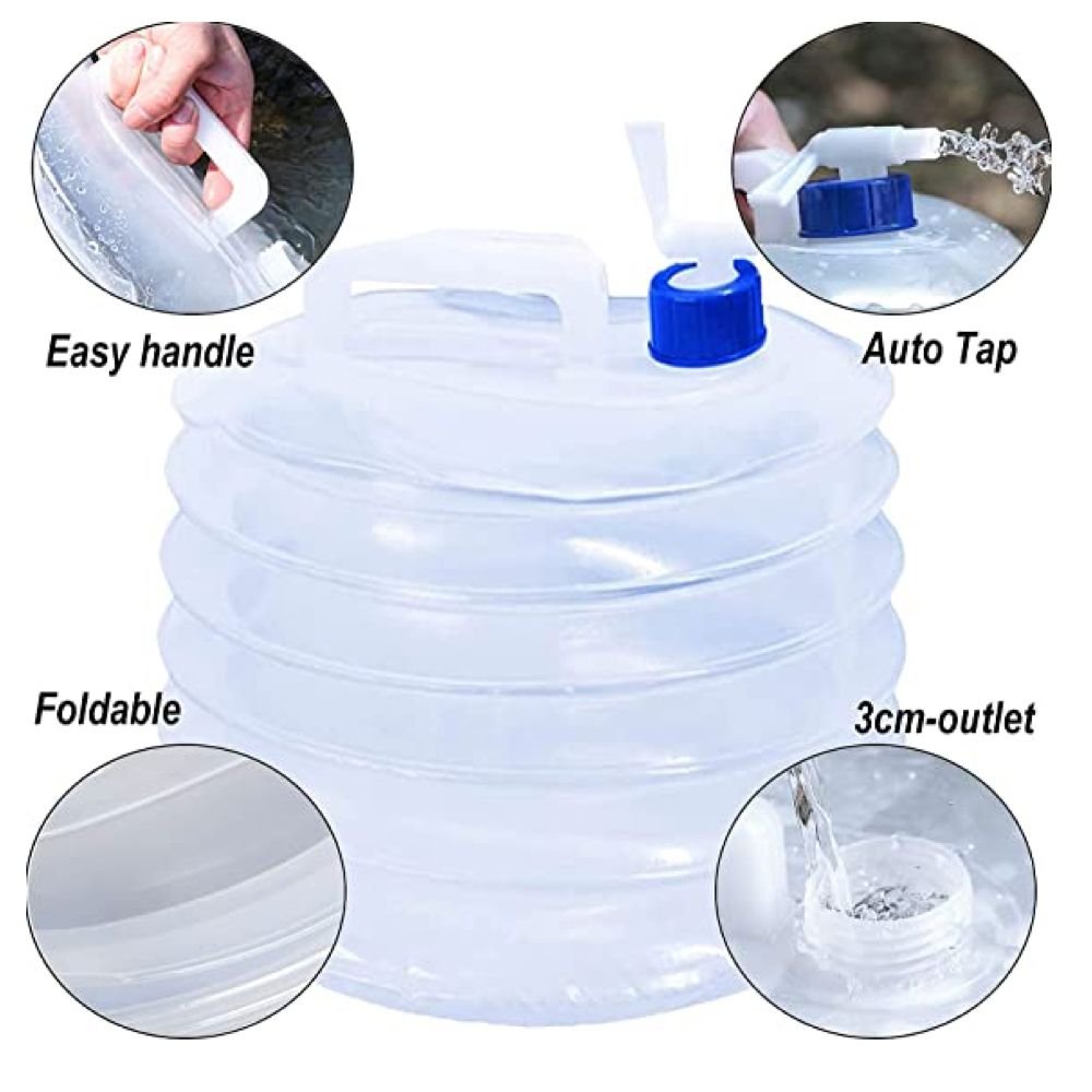 Camping Portable Collapsable Water Storage Jug With Built-In Tap - Style Phase Home
