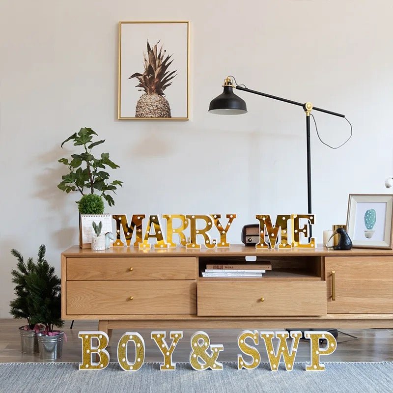 Gold LED Letter Lights – Home Phase