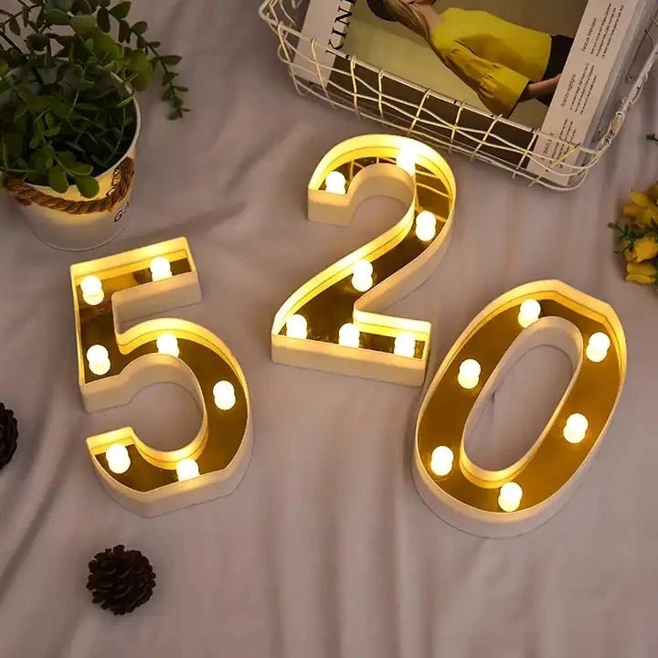 Gold LED Number Lights – Home Phase