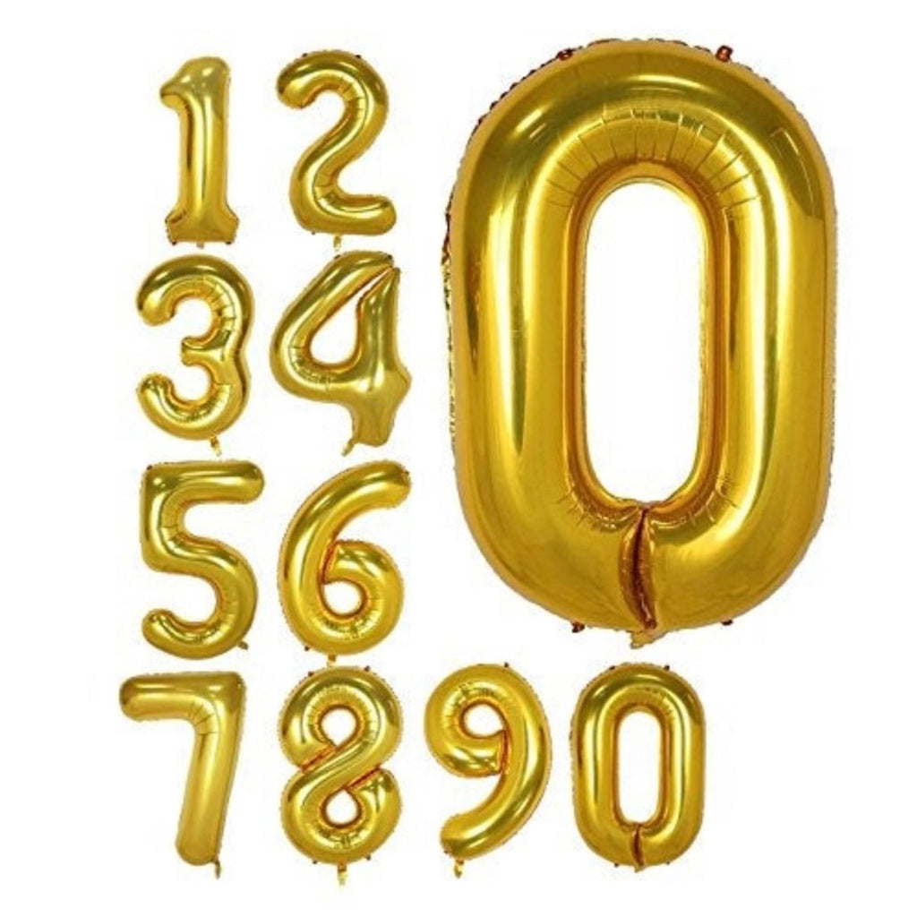 Gold Numbered Air-Helium Foil Baloons - Style Phase Home