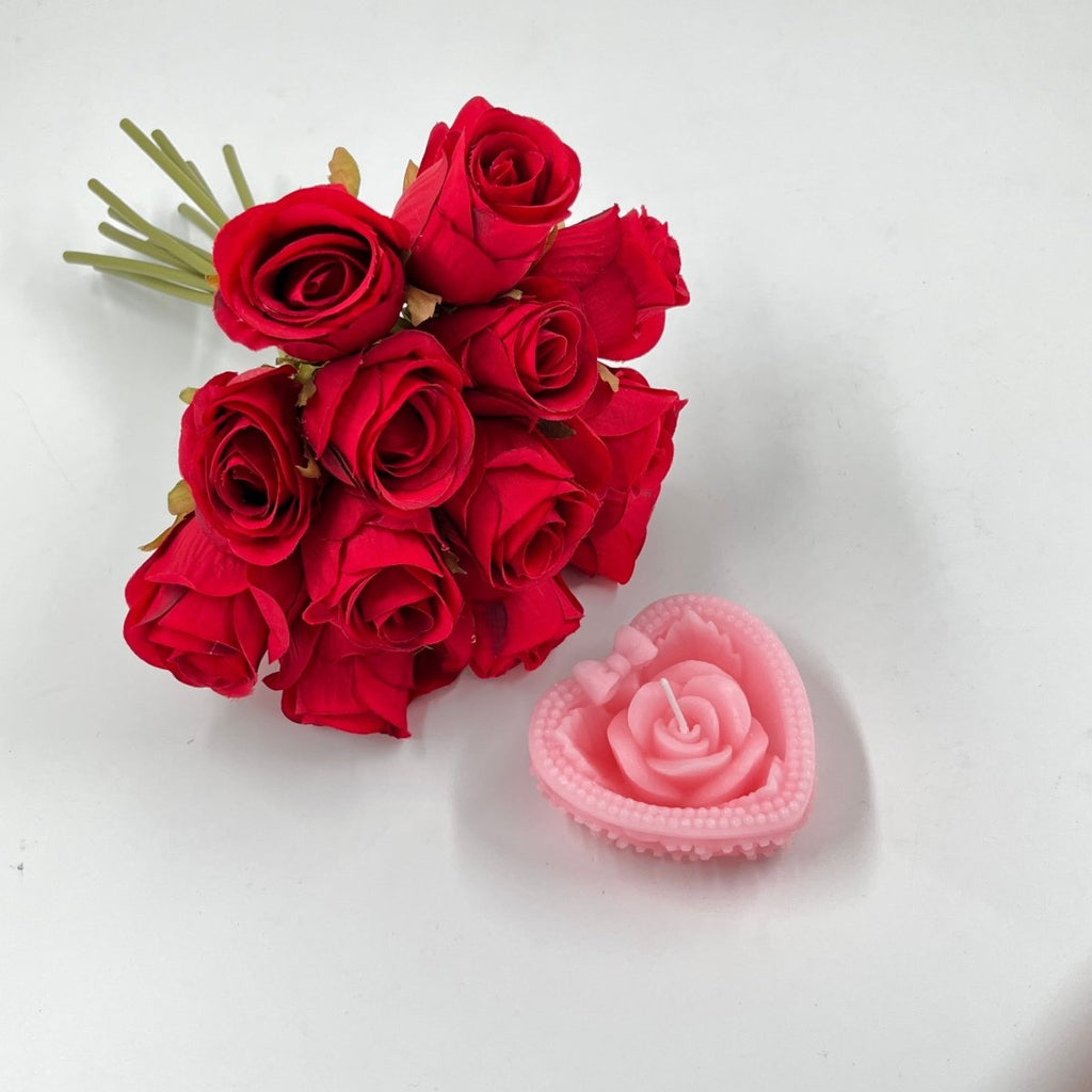 Heart Shaped Rose Scented Candle - Style Phase Home