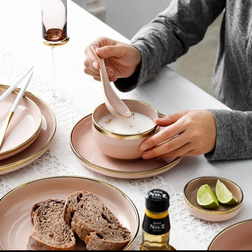 Luxury Pink & Gold Soup Bowl - Style Phase Home