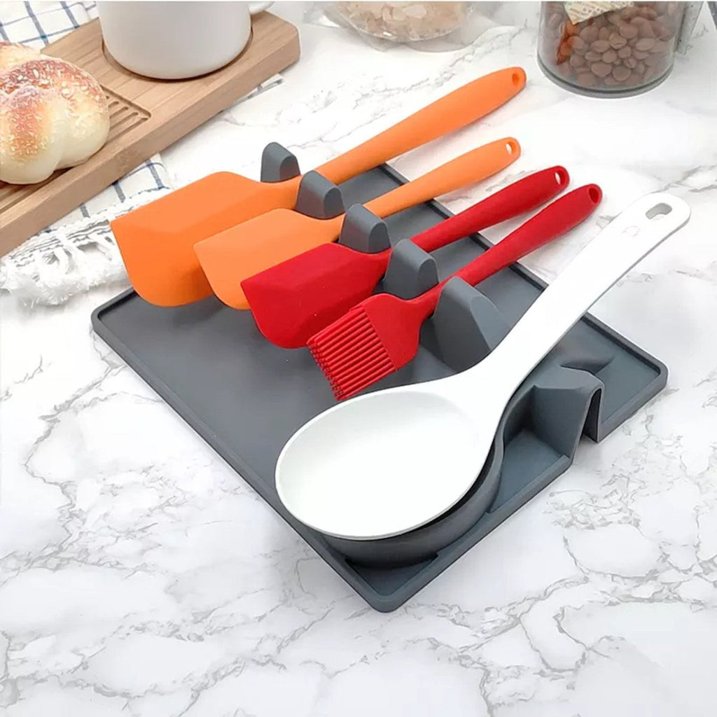 Silicone Utensil Rest With Drip Pad - Style Phase Home
