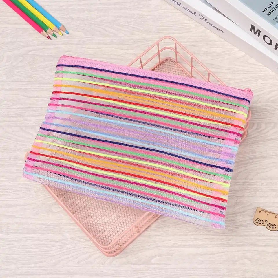 Transparent Nylon Zipper Pencil Case - Style Phase Home